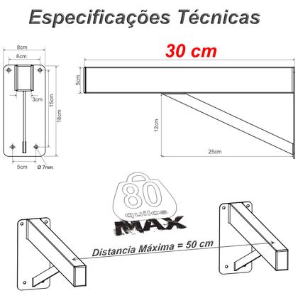 Imagem de 4 SUPORTES PIA PARAFUSAR BANCADA APARADOR 30 CM Branco