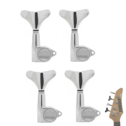 Imagem de 4 Tarraxas Tarrachas em Linha Para Baixo Contrabaixo Cromada