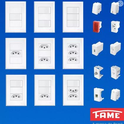 Imagem de 4 Tomadas Padrão 2P+T 20A Vermelha Simples MODULARE/EVIDENCE/ BLANC+ - FAME