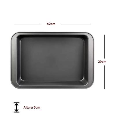 Imagem de 4 un Assadeira Forma Rasa Retangular Antiaderente  42 CM