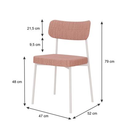 Imagem de 4 Un. Cadeira Fixa Estofada Mynna c/Pés Brancos