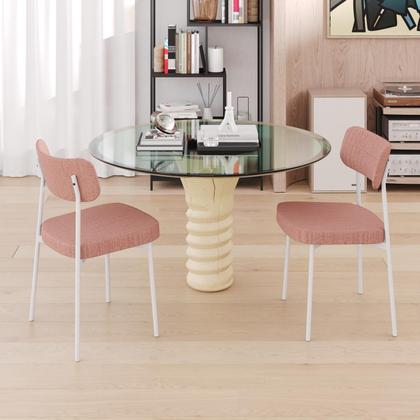 Imagem de 4 Un. Cadeira Fixa Estofada Mynna c/Pés Brancos