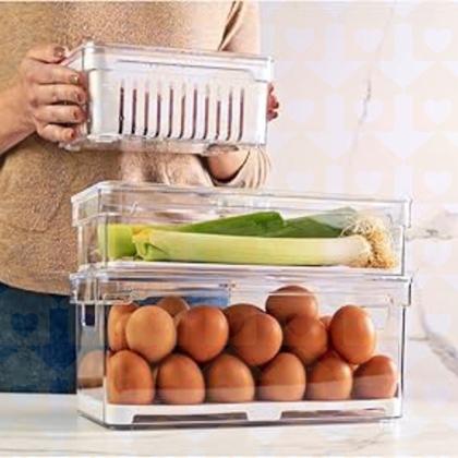 Imagem de 4 Un Organizador Multiuso Com Tampa Com Suporte Porta Ovos
