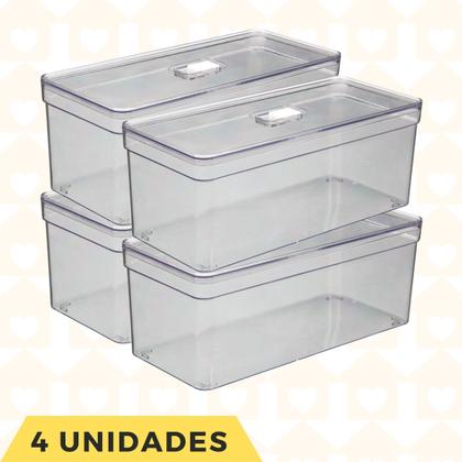 Imagem de 4 Un Organizador Multiuso Com Tampa Com Suporte Porta Ovos
