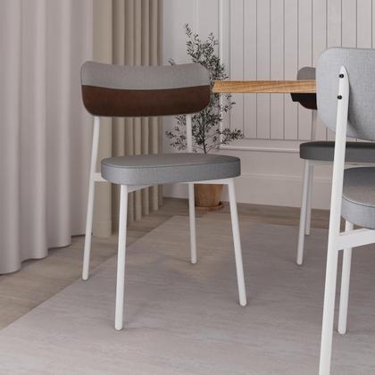 Imagem de 4 Unidades Cadeira Alloa fixa C/4 Pés 50 X 44,7 X 83,8 cm Pés Brancos