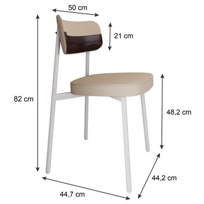 Imagem de 4 Unidades Cadeira Alloa fixa C/4 Pés 50 X 44,7 X 83,8 cm Pés Brancos