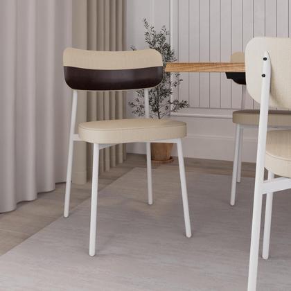 Imagem de 4 Unidades Cadeira Alloa fixa C/4 Pés 50 X 44,7 X 83,8 cm Pés Brancos