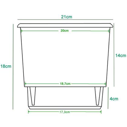 Imagem de 4 Vaso Raiz Autoirrigavel 21Cm Verde Es Área Interna Externa