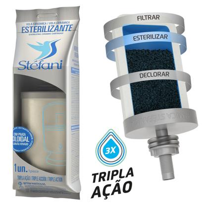 Imagem de 4 Velas Filtro Barro Esterilizante Tripla + 4 Boia Dosadora Stéfani São João