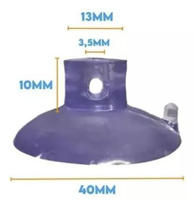Imagem de 4 Ventosas de 40mm (4cm) De PVC P/Superfícies Lisas C/Gancho