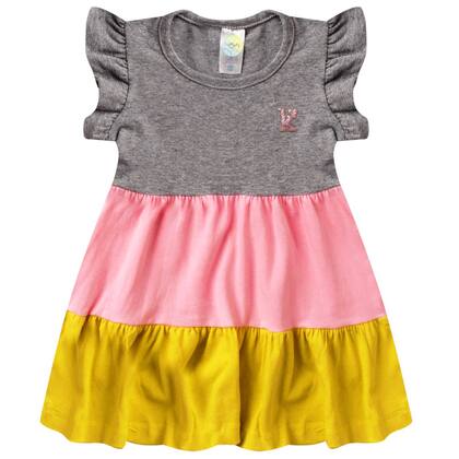 Imagem de 4 Vestido Rodado Menina 3 Marias Primavera Verão Roupa criança Feminino Infantil Juvenil em Algodão + Cotton Franzido Babado coloridos diversas cores