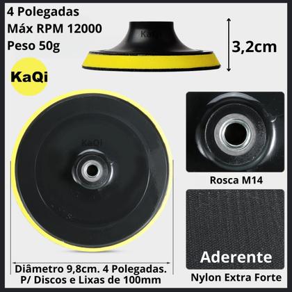 Imagem de 4 X Lixas 4 Pol. 100mm Diamantada + 1 Disco Prato Suporte Grão Polir Lixadeira Granito Mármore KaQi