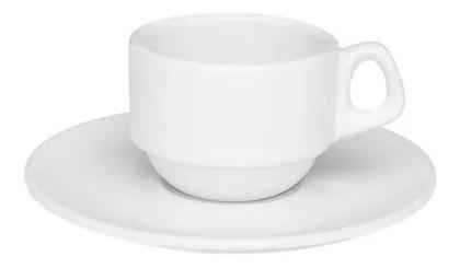 Imagem de 4 Xícara Cafe Oxford Porcelana Empilhável Casa E Hotel 75ml