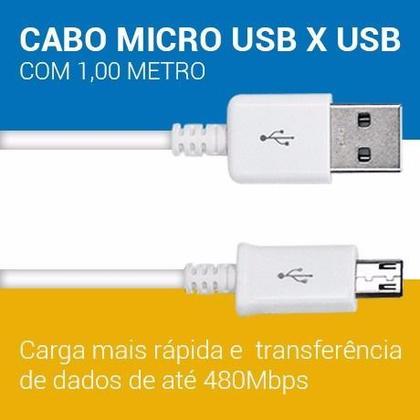 Imagem de 40 Cabos Micro Usb 2.0 Usb V8 1 Metro Branco