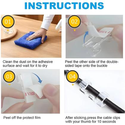 Imagem de 40 Peças De Organizadores De Cabos, Suporte De Parede Para Cabos USB, Gerenciador De Fios, Enrolador
