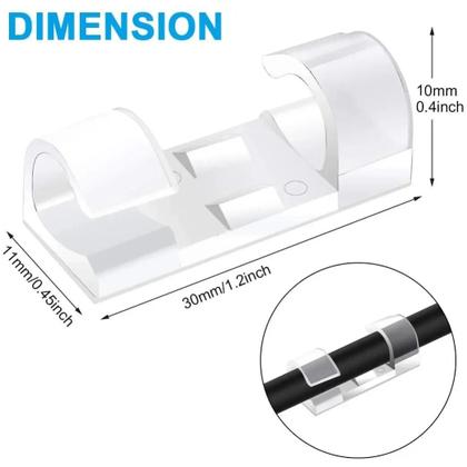 Imagem de 40 Peças De Organizadores De Cabos, Suporte De Parede Para Cabos USB, Gerenciador De Fios, Enrolador