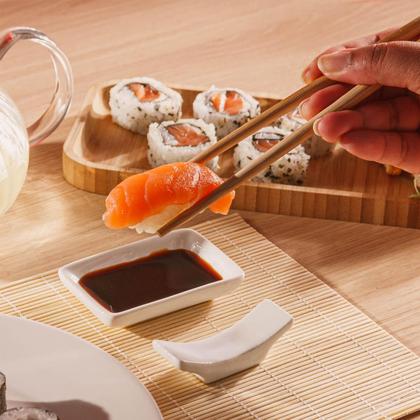 Imagem de 40 Petisqueiras de Bambu Restaurante 20x10cm Bandeja Lyor Petiscos Multiuso