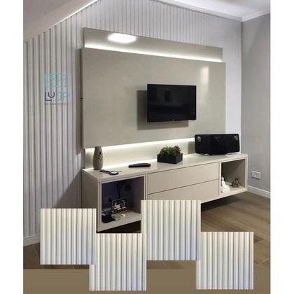 Imagem de 40 placas flexivel 3d painel ripado 50x50 moderno marmorizad