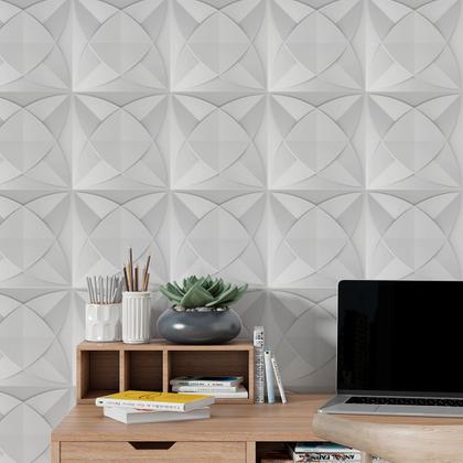 Imagem de 40 Placas Pvc 3d Revestimento de Parede Auto relevo decorativa Quarto Sala Cozinha 25cm x 25cm