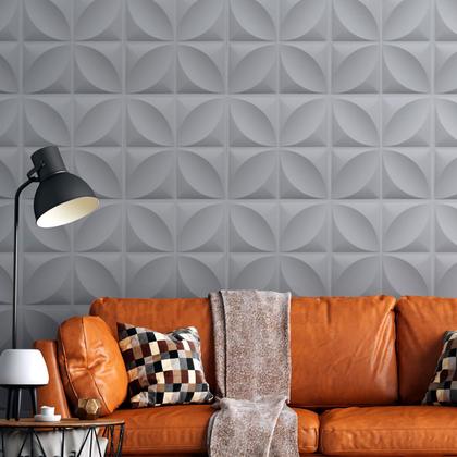 Imagem de 40 Placas Pvc 3d Revestimento de Parede Auto relevo decorativa Quarto Sala Cozinha 25cm x 25cm