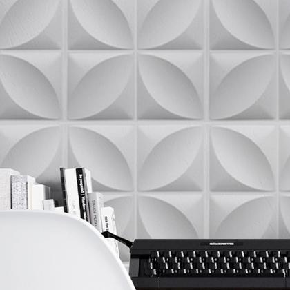 Imagem de 40 Placas Pvc 3d Revestimento de Parede Auto relevo decorativa Quarto Sala Cozinha 25cm x 25cm