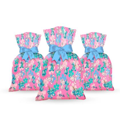 Imagem de 40 Sacolas Lembrancinhas Festa Stitch Rosa Decoração anive