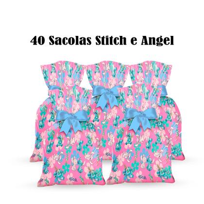 Imagem de 40 Sacolas Lembrancinhas Festa Stitch Rosa Decoração anive