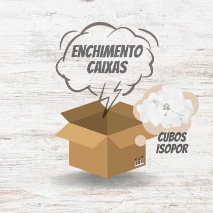 Imagem de 400 Litros Isopor Proteção Branco cubos e tiras Enchimento Embalagem