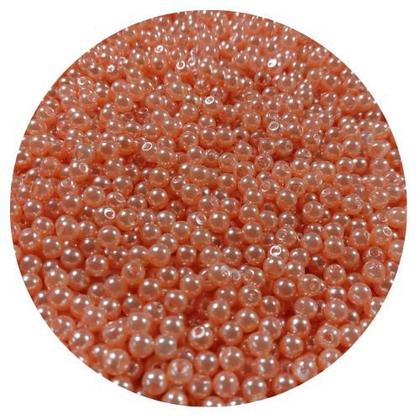 Imagem de 400 pçs pérola bola lisa 4mm salmão p/ bijuterias, colares, pulseiras e artesanatos em geral