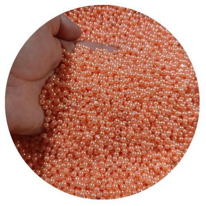 Imagem de 400 pçs pérola bola lisa 4mm salmão p/ bijuterias, colares, pulseiras e artesanatos em geral
