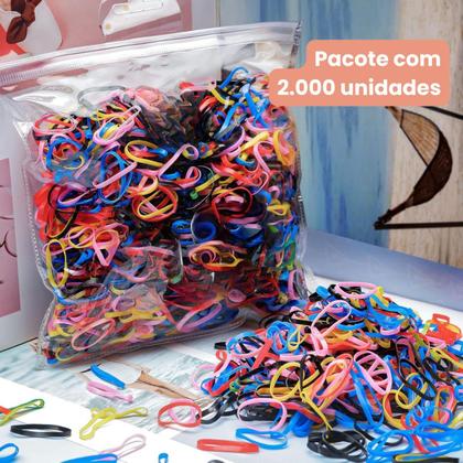 Imagem de 4000 Peças Xuxinha Liguinha Elástico Cabelo Feminino 2 Pacotes
