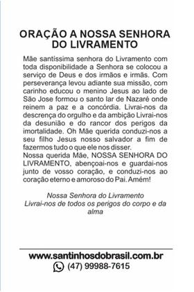 Imagem de 4000 Santinho N S Nossa Senhora do Livramento (oração no verso) - 7x10 cm