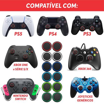 Imagem de 42 Pares de Grips p/ controle Anti Derrapante Silicone Botão Analógico do Joystick Playstation PS3 PS4 PS5 Xbox One Series Nintendo Compatível
