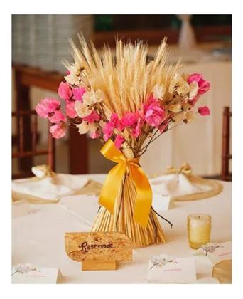 Imagem de 45 Haste Trigo Seco Natural Alvejado Decoração Especial