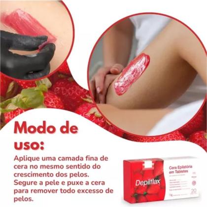 Imagem de 4KG Cera Quente Depilação Depilflax Morango Tabletes