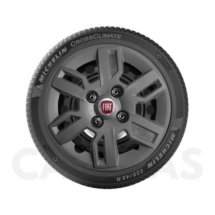 Imagem de 4x Calota Fiat Uno Way Aro 13 Grafite Emblema Original 227cb