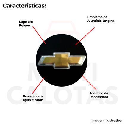 Imagem de 4x Calota GM Onix Prisma Aro 14 Preto Emblema Original 194cb