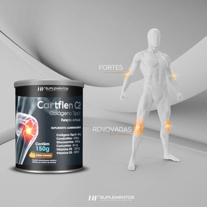 Imagem de 4x cartflen c2 colágeno tipo ii laranja hf suplementos