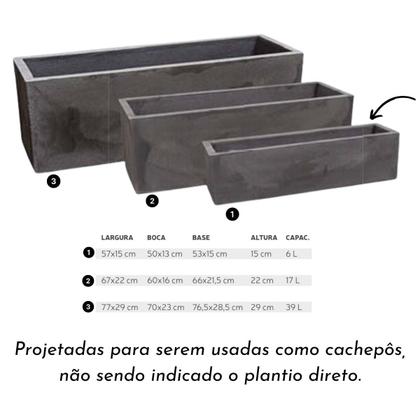 Imagem de 4X Floreira Flat 57 (6L) Cor Cimento Queimado JAPI