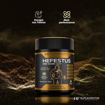 Imagem de 4x HEFESTUS PRÉ TREINO 300G LIMONADA SUIÇA HF SUPLEMENTOS