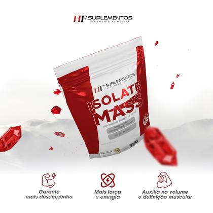 Imagem de 4x hipercalorico isolate mass 3kg morango banana hf suple