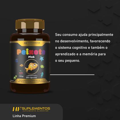 Imagem de 4x PEIXOTE OMEGA 3 KIDS MASTIGAVEL 120CAPS HF SUPLEMENTOS