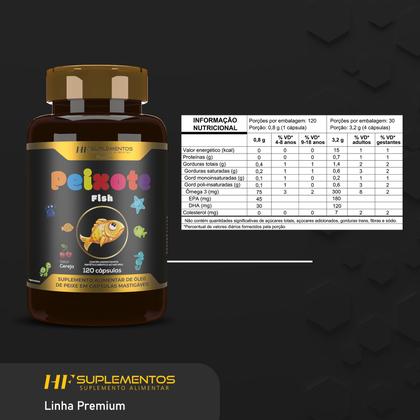 Imagem de 4x PEIXOTE OMEGA 3 KIDS MASTIGAVEL 120CAPS HF SUPLEMENTOS