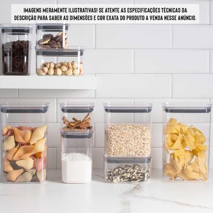 Imagem de 4x Porta Temperos Pote 1L Organizador OU Block Hermético