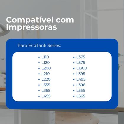 Imagem de 4x Refil Tinta Compatível Epson L555 L380 L495 L575