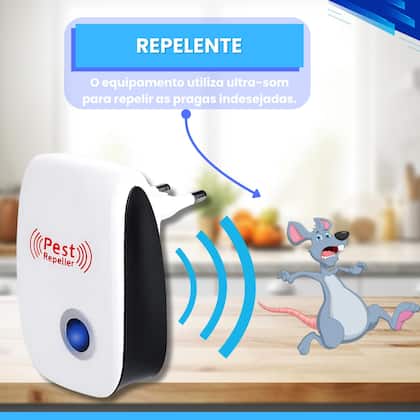 Imagem de 4X Repelente Eletrônico Ultrassônico Mosca Pernilongos Baratas Morcegos repele e Espanta Ratos