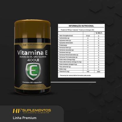 Imagem de 4X Vitamina E 400Ui Alfa Tocoferol 60 Caps Hf Suplementos