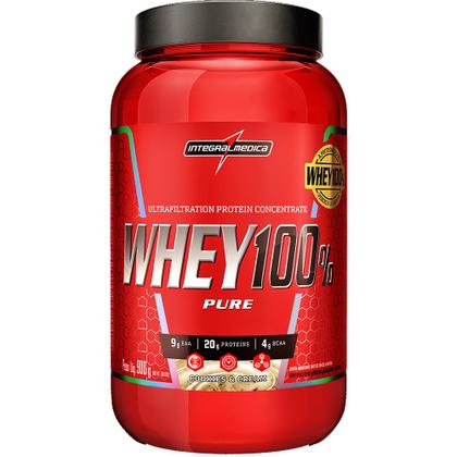 Imagem de 4x Whey 100% Pure Pote 900g Cookies and Cream Integralmedica