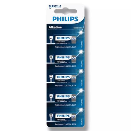 Imagem de 5 Baterias 12V Pilhas Philips 23a A23 Alcalina 1 Cartela