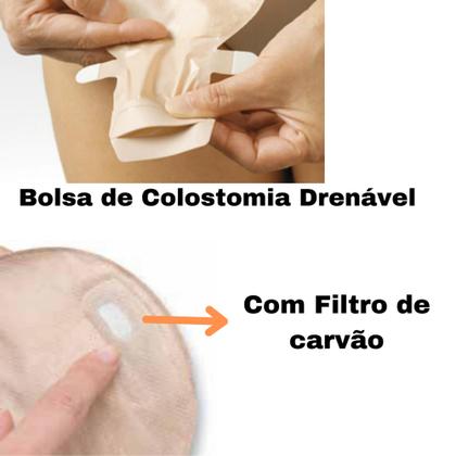Imagem de 5 Bolsa Colostomia Sensura Drenável Opaca Rec.10-76mm Ref.15580